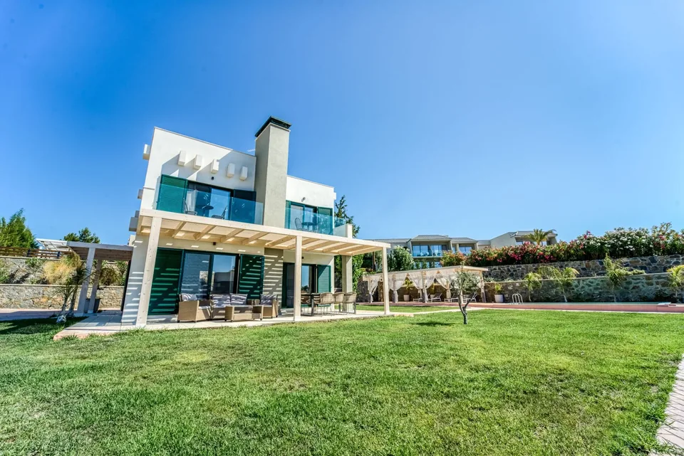 Aelia Villa Across Lawn