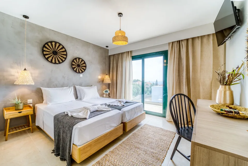 Aelia Twin Beds and Balcony