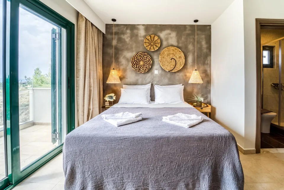Aelia Garden-View Double Bedroom