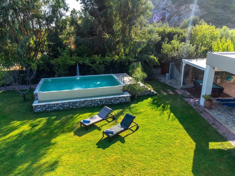 Aitheria Garden Pool and Loungers